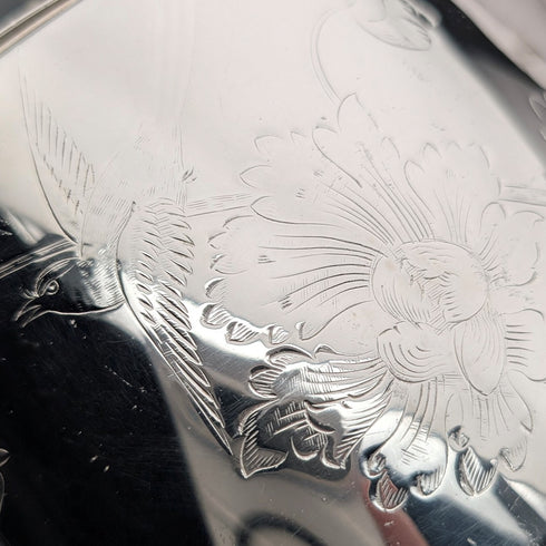 Antique British silver plate tea set, 3 piece set, GRAINGER & CAMPBELL